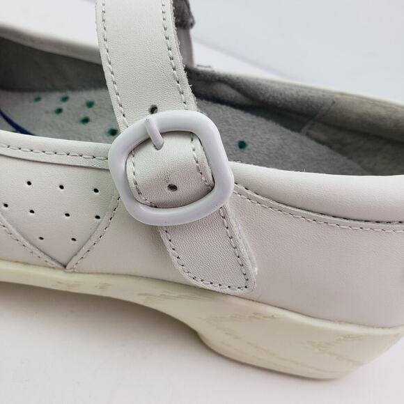 Klogs Ace Womens Size 8.5 White Leather Comfort Mary Jane Clog Shoes - Picture 9 of 13